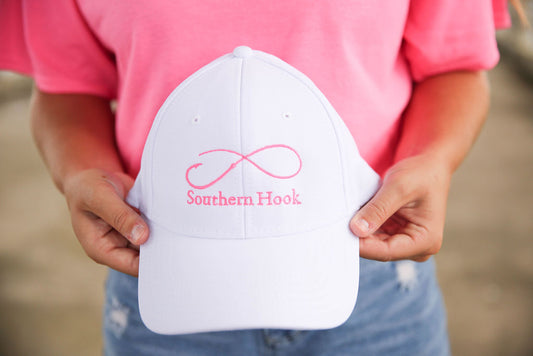 White and Pink Baseball Cap